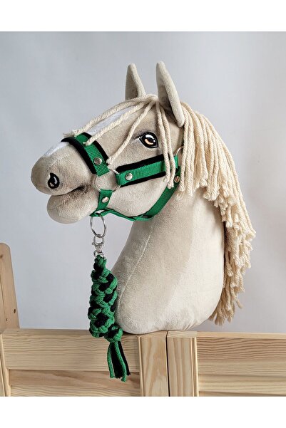 Other Set Hobby Horse: Căpăstru A3 cu blană neagră + lesă din frânghie - negr...