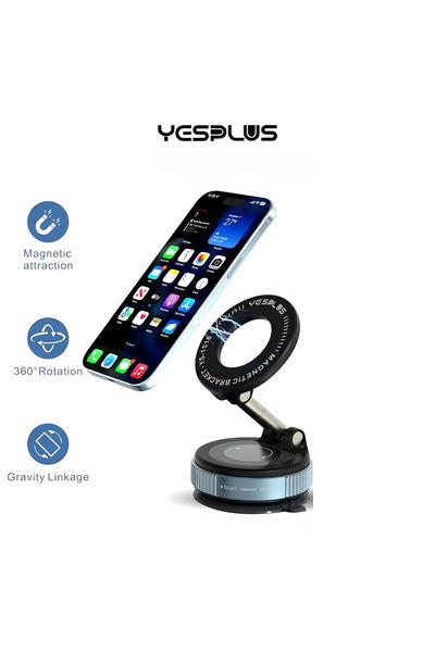 YESPLUS Magnetic car phone holder with a stable adhesive base and 360-degree ...