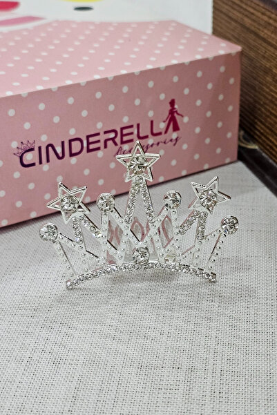 Cinderella Starry Girl Child Baby Birthday Crown with Crystal Silver Stones -...