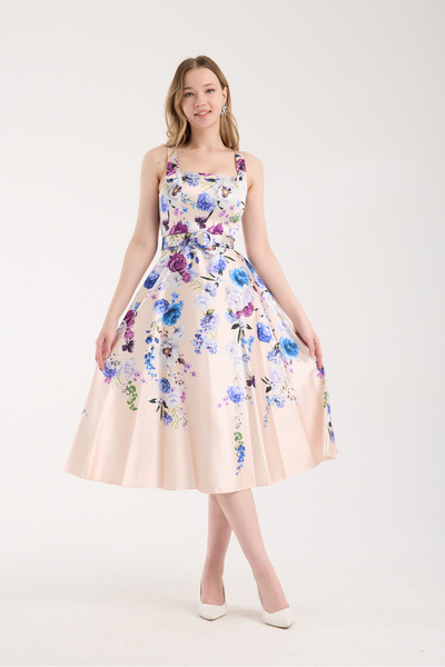 Stylish Stylish elegant light orange satin dress