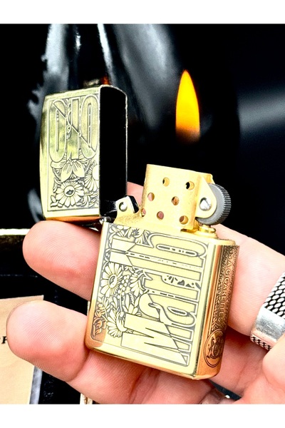 NikaŞ Chief Koleksiyonluk Komple Pirinç Ömürlük Şık Benzinli Çakmak - Premium...