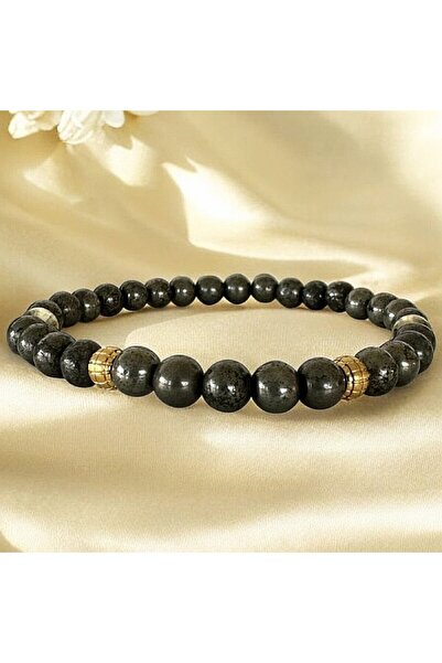 Ezera Men's Bracelet Mandi with Pyrite and Citrine Crystals and Gold-Plated S...