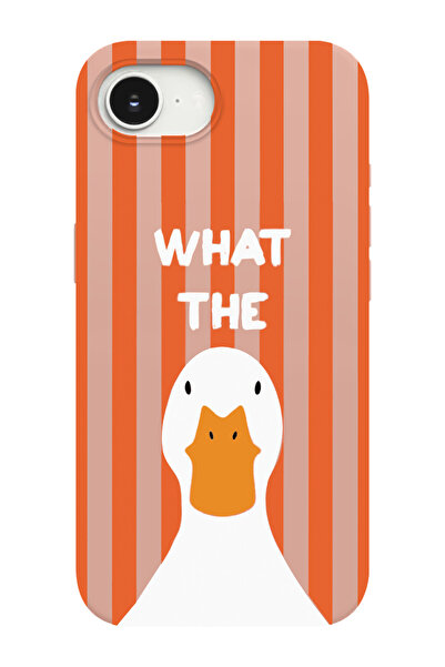 shoptocase iPhone 16E Uyumlu What The Duck Desenli İçi Süet Lansman Telefon K...