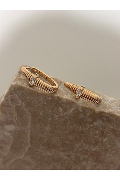 XUPING JEWELRY Zirkon Taş Detaylı oval Halka Xupıng Çelik Küpe