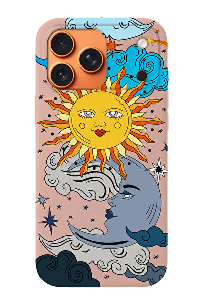 shoptocase حافظة هاتف متوافقة مع iPhone 17 Pro مزينة بنمط الشمس والقمر من الد...