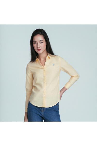 Giordano Women’s Slim Oxford Shirt with Embroidery