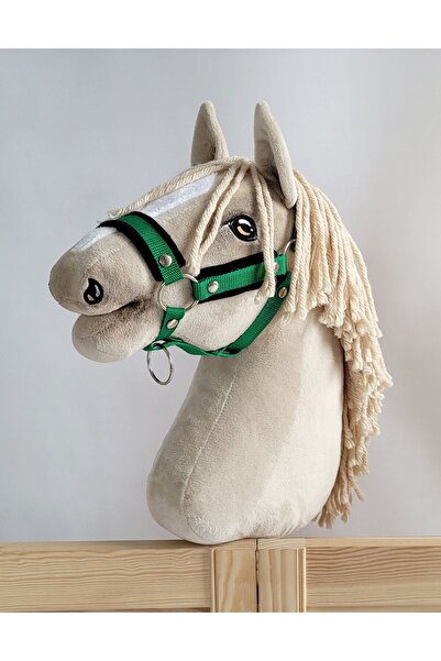 Other Căpăstru reglabil pentru cal Hobby Horse A3 verde cu blană neagră