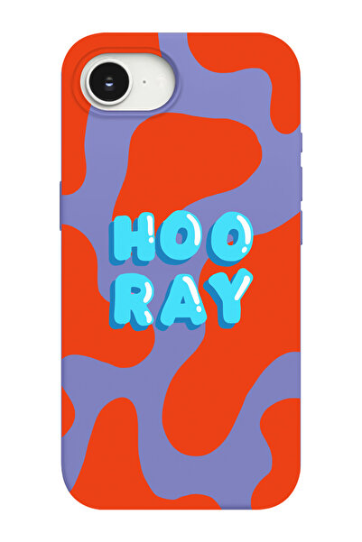 shoptocase iPhone 16E Uyumlu Hooray Desenli İçi Süet Lansman Telefon Kılıfı