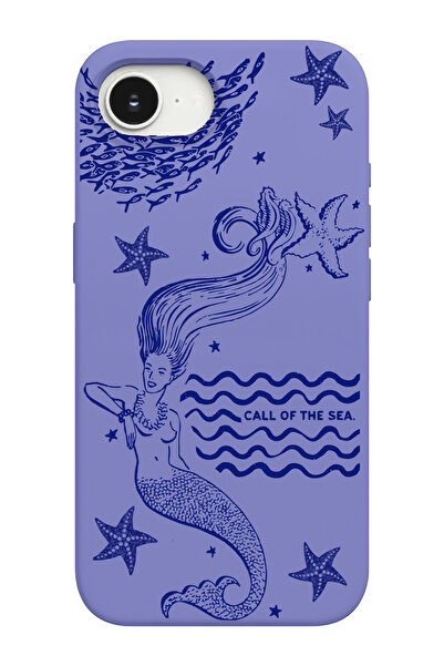 shoptocase iPhone 16E Uyumlu Denizkızı Desenli İçi Süet Lansman Telefon Kılıfı