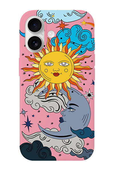 shoptocase حافظة هاتف آيفون 17 بنمط الشمس والقمر من الجلد السويدي