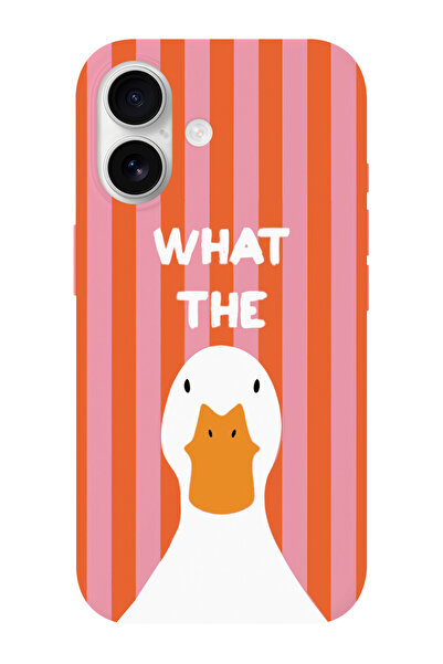 shoptocase iPhone 17 What The Duck Desenli İçi Süet Lansman Telefon Kılıfı