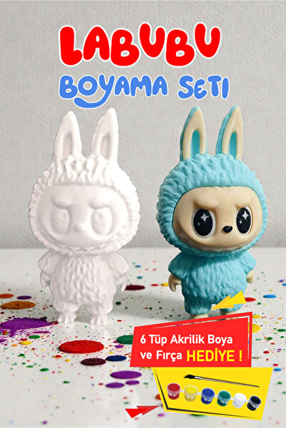 GiginGo Boyama Seti - Boyama Etkinliği - Beyaz 10cm Figür - Fırça ve Boya Dahil