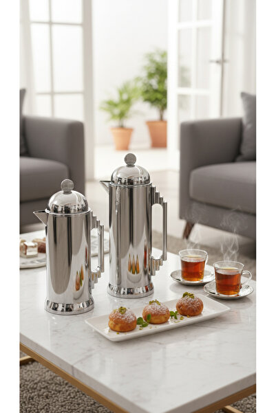 Generic 1 liter tea and coffee thermos set