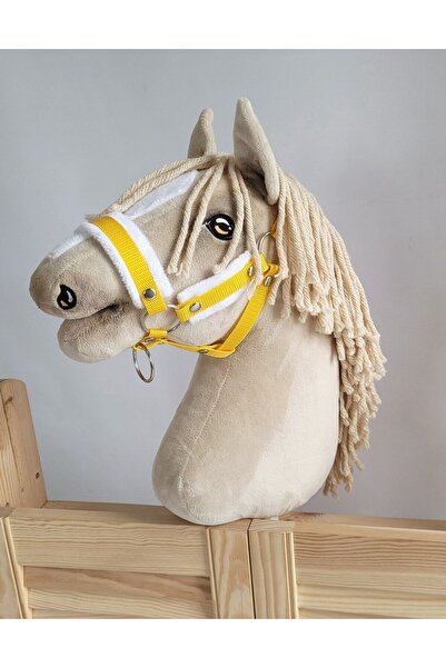 Other Căpăstru reglabil pentru cal Hobby Horse A3 galben cu blană albă
