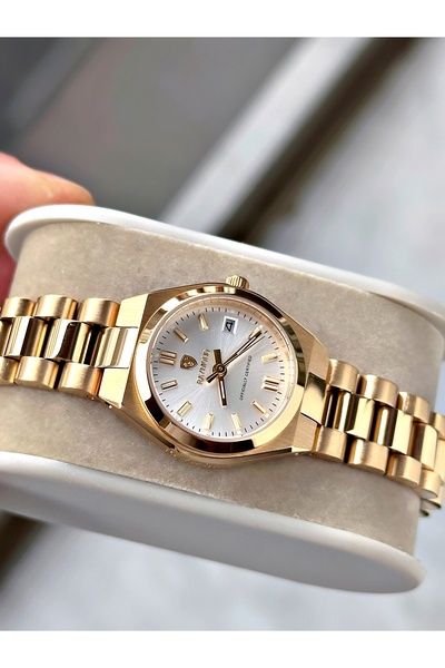 Raymond Gold Color Minimal Case Original Model Steel Women's Wristwatch + Bracelet