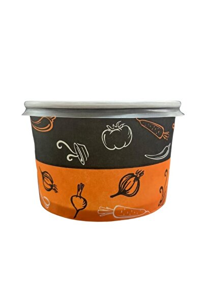 YorulmazAmbalaj 16 Oz Karton Kağıt Aşure Çorba Tatlı Yemek Kasesi Kullan At P...