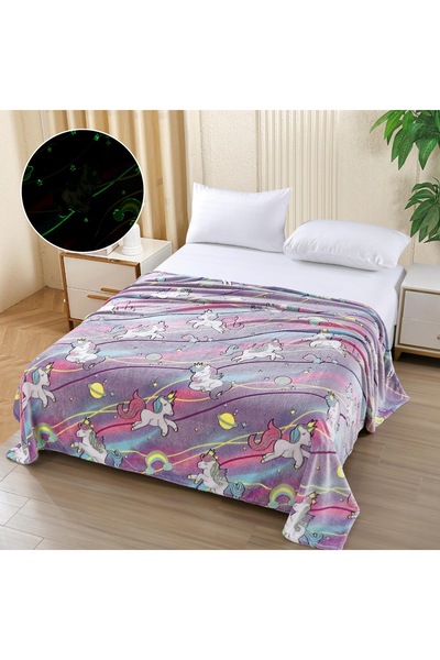 trendyhome Fluffy Glow-in-the-Dark Blanket – 200x220 cm