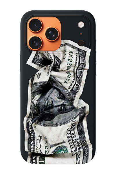 shoptocase iPhone 17 Pro Uyumlu Dolar Desenli İçi Süet Lansman Telefon Kılıfı