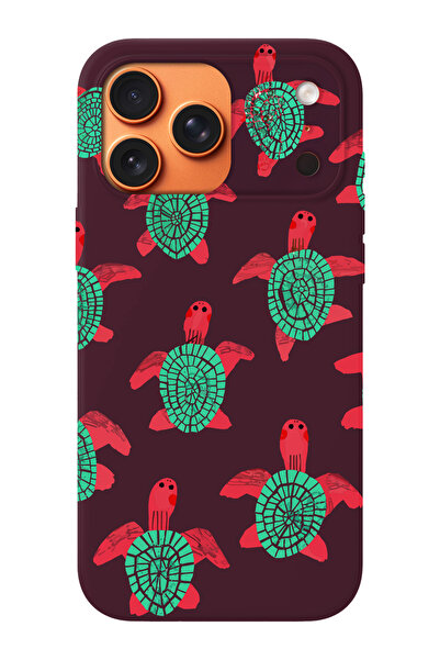 shoptocase iPhone 17 Pro Max Compatible Sea Turtle Patterned Suede Inside Lau...