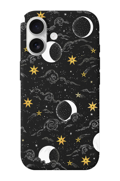 shoptocase iPhone 17 Galaksi Desenli İçi Süet Lansman Telefon Kılıfı