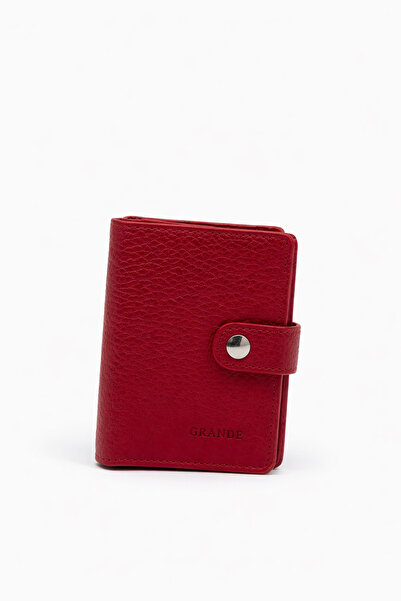 Grande Mechanical Wallet Genuine Leather Red 789