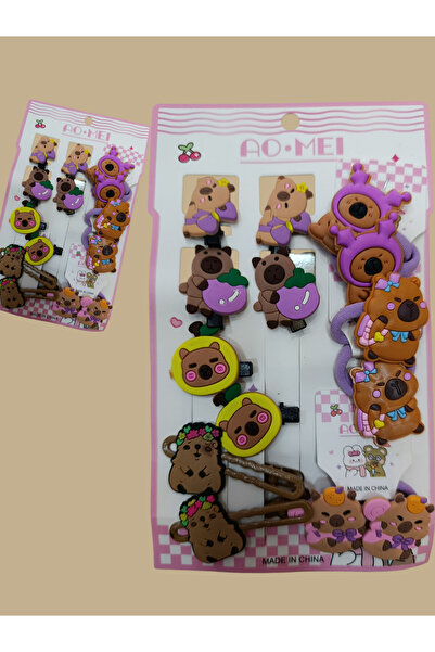 ELAS HOME Kapibara Baby Kids Set Buckle 8'Pens 6'Rubber