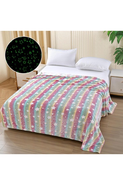 trendyhome Fluffy Glow-in-the-Dark Blanket – 200x220 cm
