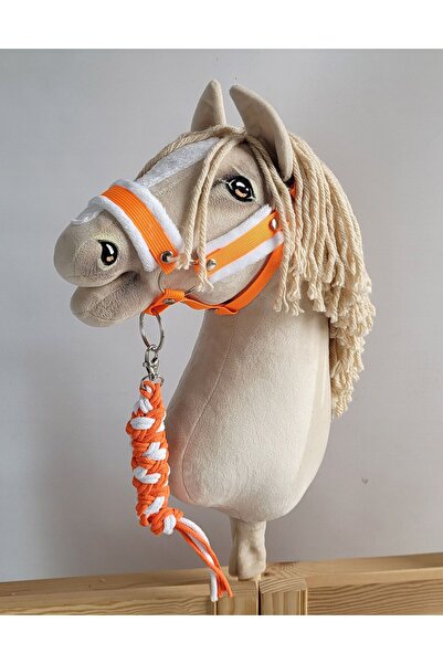 Other Set Hobby Horse: Căpăstru A3 cu Blană Albă + Lesă din Frânghie - Portoc...