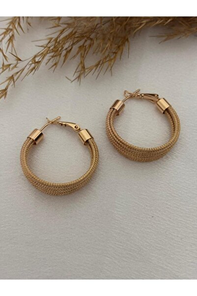 XUPING JEWELRY Sık Tel Detaylı Halka Xupıng Çelik Küpe