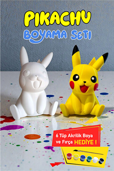 GiginGo Pikachu Boyama Seti - 10cm Beyaz Figür - Çocuklar İçin Boyama Aktivite