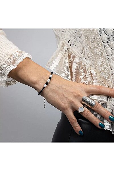 Ezera Brățară de damă Shrey din spinel negru cu închidere din argint 925