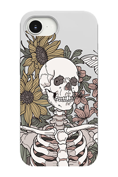 shoptocase حافظة هاتف متوافقة مع آيفون 16E مزينة بنمط جمجمة الزهور ومصنوعة من...