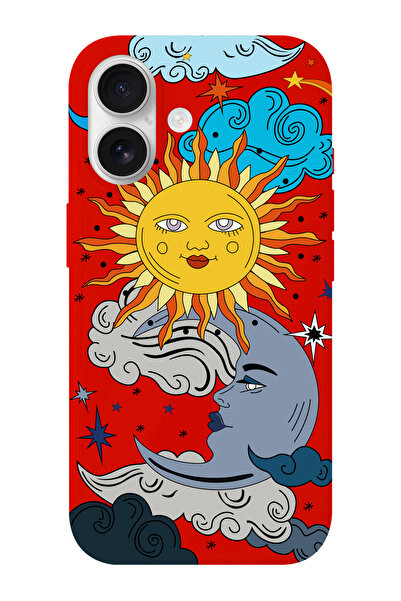 shoptocase حافظة هاتف آيفون 17 بنمط الشمس والقمر من الجلد السويدي