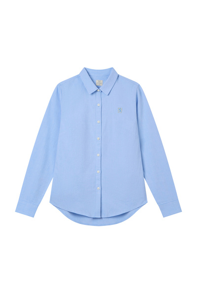 Giordano Women’s Slim Oxford Shirt with Embroidery