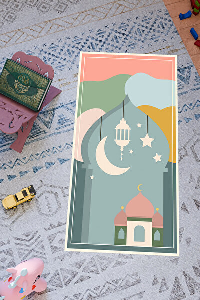 Charmbi سجادة صلاة بتصميم خاص للأطفال - قاعدة مضادة للانزلاق وطباعة رقمية بأن...