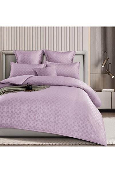 trendyhome Finet Bed Linen with Elastic, Checkered Pattern, 6 Pieces