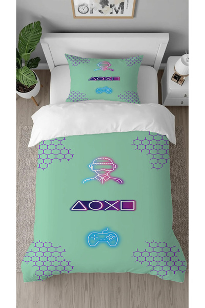 GREENDECOR Gamer Xo Online Hacker Game Patterned Printed Special Design Singl...