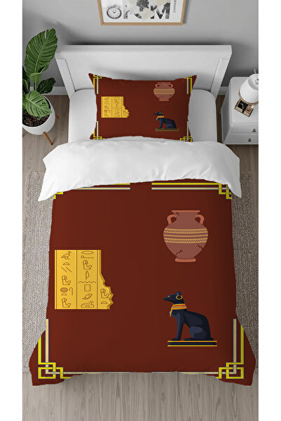 GREENDECOR طقم غطاء لحاف أنيق مفرد بدون ملاءات بتصميم خاص مطبوع بنمط قطة من ا...