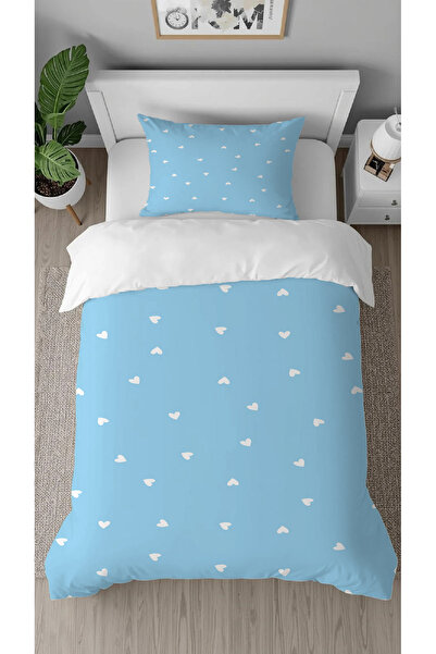 GREENDECOR Heart Love Affection Blue and White Patterned Printed Special Desi...