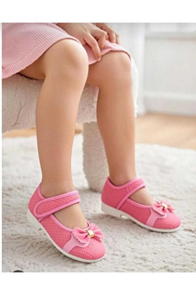 NilStep Kız çocuk babet cırtcırtlı fiyonk detaylı kaydrımaz hafif taban anaok...