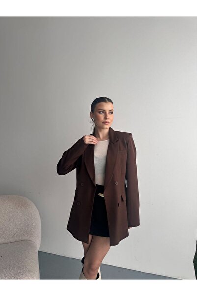 moda çağdaş Ceket Formlu Kruvaze Blazer Elbise