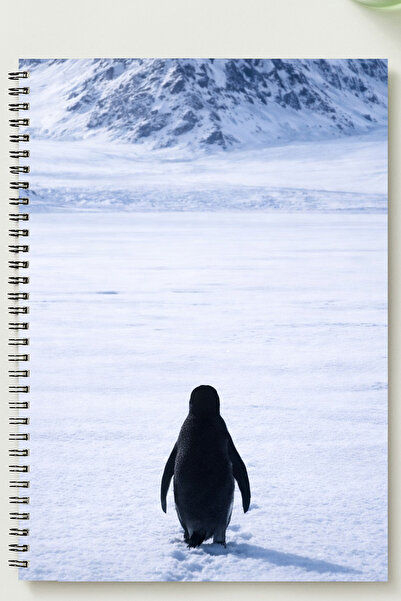 BLACKONECLASS PENGUEN A5 Metal Spiralli Çizgisiz kalın bristol Kapak PENGUEN ...