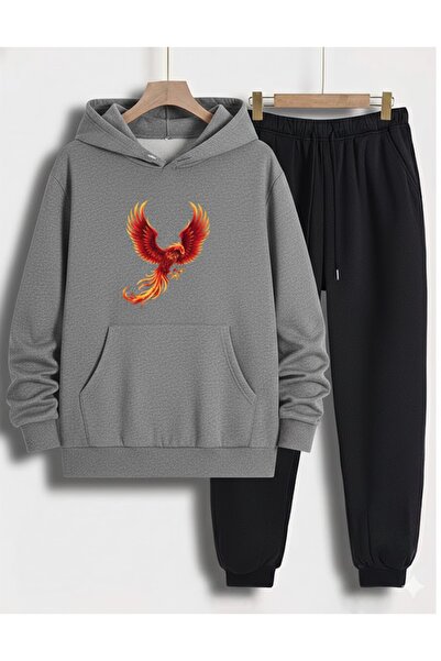 PENTHİLUS Phoenix Printed Unisex Tracksuit Set - Oversized Comfortable Fit Tr...
