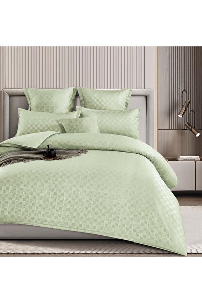 trendyhome Finet Bed Linen with Elastic, Checkered Pattern, 6 Pieces
