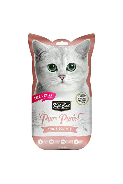 Kit Cat هريس التونة وصفار البيض (4+1 × 15 غرام) عبوة من 6 قطع