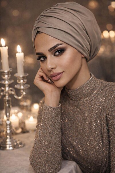 Aişe tesettür قبعة فضفاضة من فرو المنك مع أربطة