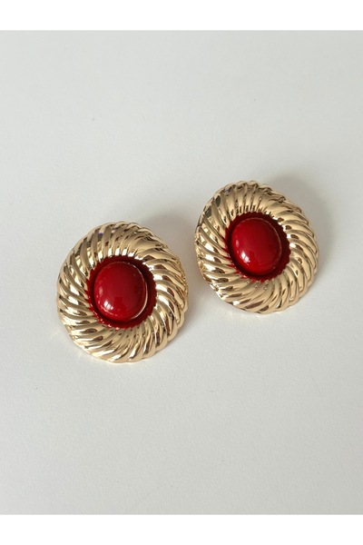 Charmist Steel Burgundy Dora Earrings