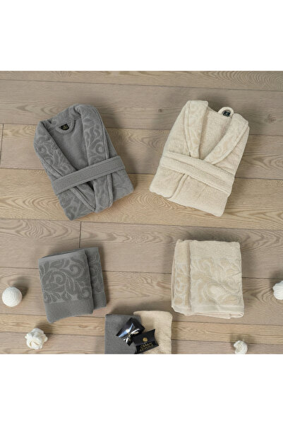 arashomecollection 10 Piece Bride Groom Family Bathrobe Set 100% Cotton Velve...