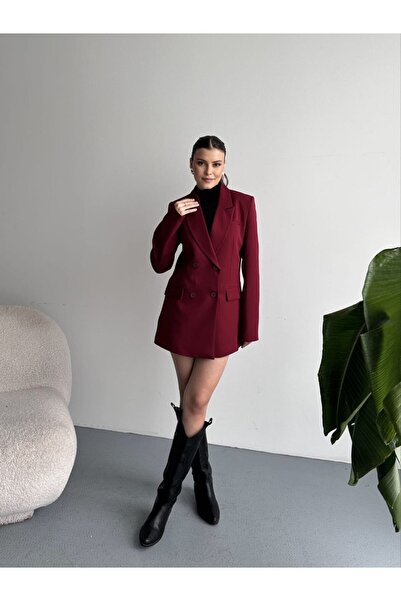 moda çağdaş Ceket Formlu Kruvaze Blazer Elbise