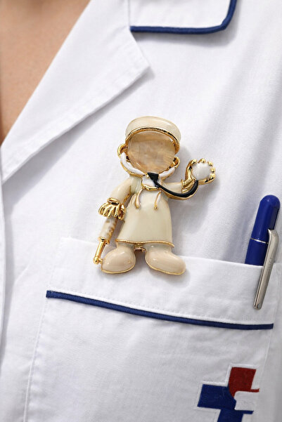 Sweet bunny Sağlıkçı Hemşire Broş - Hediyelik Takı Aksesuar Ceket Yaka İğnesi...